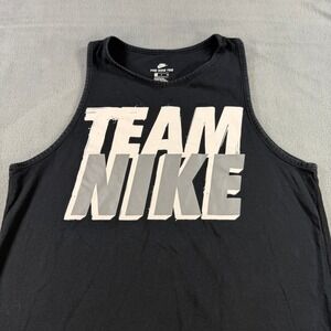 Nike Mens Team Nike Graphic Tank Top Black Athletic Cut Sleeveless Shirt Small